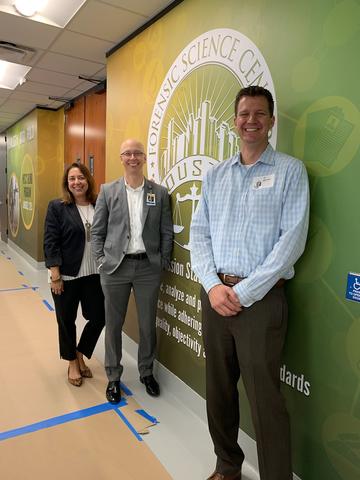 Karen Reczek, Peter Stout and JP Jones at the new HFSC laboratory.
