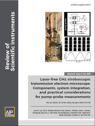 Cover image of the journal Review of Scientific Instruments featuring TEM machine