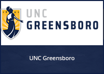 UNC Greensboro Logo with a dark blue bar that reads UNC GREENSBORO