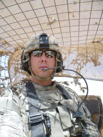 Selfie of John Bittman while deployed in the U.S. military