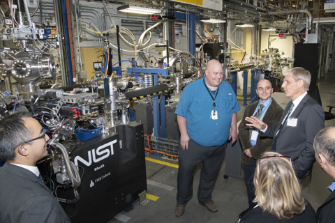 A picture of the NIST resonant soft xray instrument and visiting NIST scientists