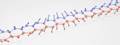 A magnon, or spin wave, in a 1D chain.   Credit:  Sean Kelley/NIST     