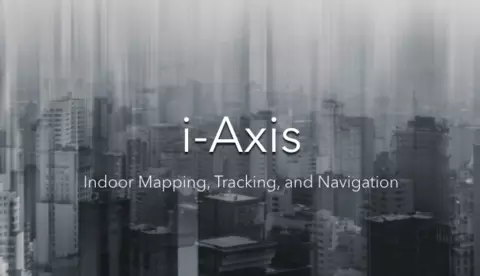 This image shows the white text "i-Axis"