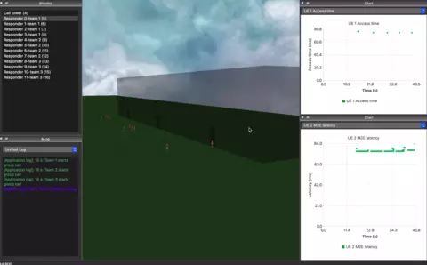 This image shows a simulation of a public safety environment