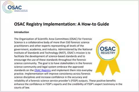 Screen shot of OSAC's Registry Implementation How-to Guide