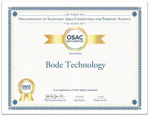 Bode Technology's Implementer Certificate