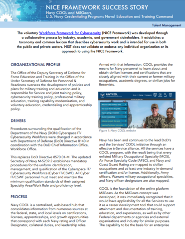 Navy COOL and MilGears Success Story Image
