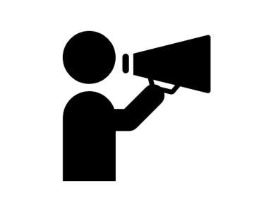 Person with Mega Phone Clipart