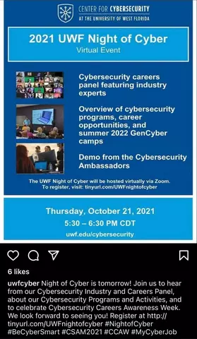 UWF Night of Cyber Announcement Image