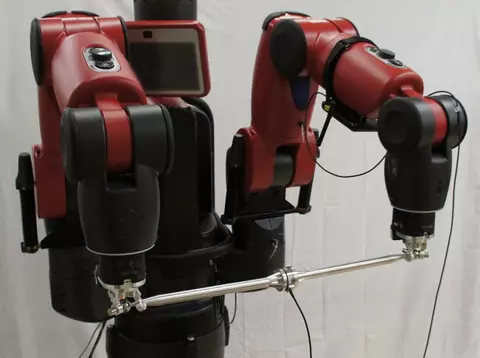 Robot arm with small metal bar