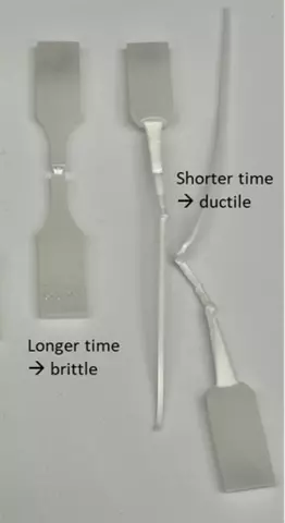 Polyethylene changes from ductile to brittle under SPHERE exposure.