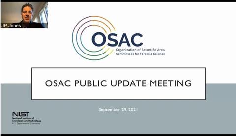 Image of the opening slide from OSAC's 2021 Public Update Meeting