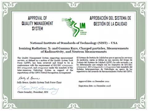 December 2021 QMS Certificate of Approval
