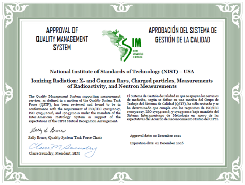 December 2021 QMS Certificate of Approval