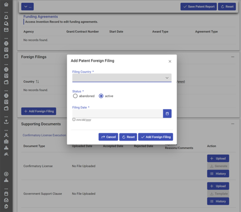 Add patent foreign filing screenshot.