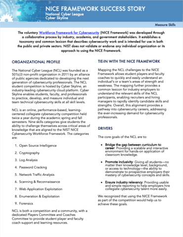 NCL Success Story Cover Page