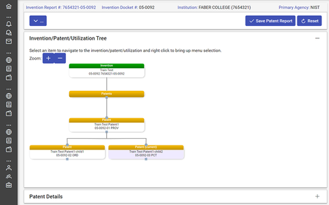 Invention tree screenshot.