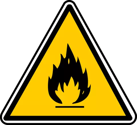 Yellow Fire Hazard Sign