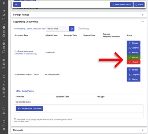 Reviewing confirmatory license screenshot.