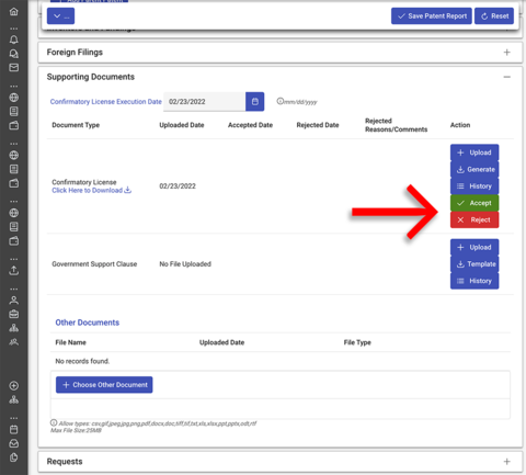 Reviewing confirmatory license screenshot.