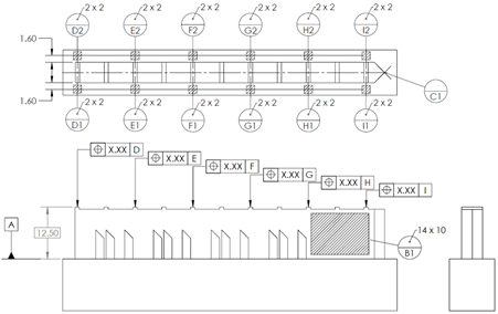 Diagram showing how part distortion measurements are conducted