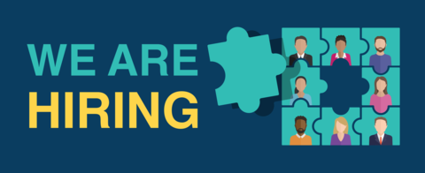 We Are Hiring banner with puzzle graphic 