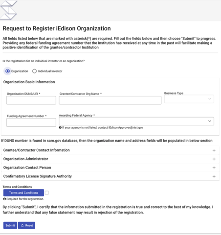Registration form screenshot.