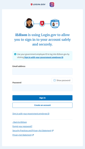 Login.gov screenshot.