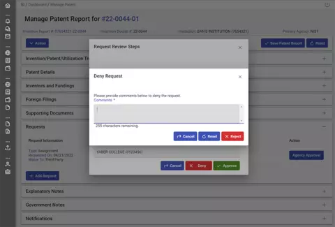 Deny request screenshot.