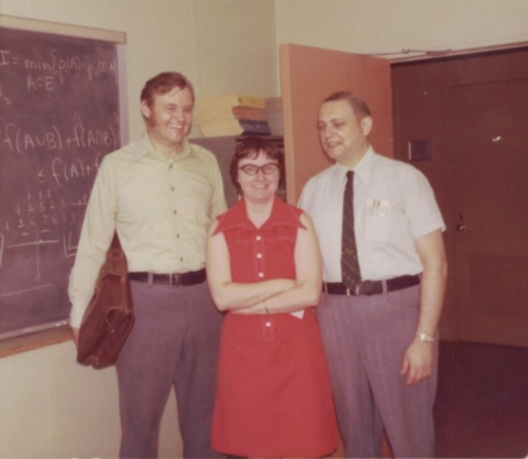 Staff members Christoph Witzgall and Judith Gilsinn with Alan Goldman, leader of the NBS Operations Research Section. 