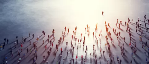 People following a leader