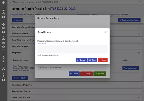 Deny request screenshot.