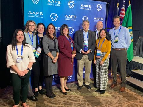 NIST Team accepting AAFS Ambassador of Forensic Science Award 02-2022