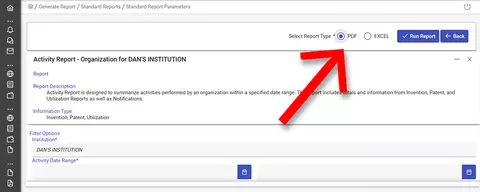 Standard report screenshot.