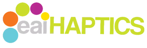 Engineering Acoustics, Inc. logo including the word HAPTICS