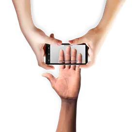 Image of a demonstration of mobile fingerprint scanning