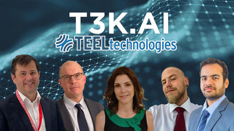T3K and Teel Technologies logo above headshots of five team members
