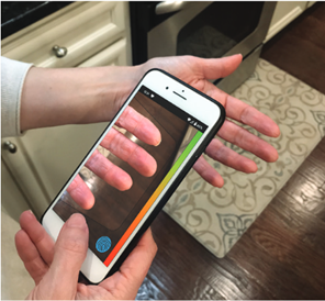 Image of smart phone demonstration mobile fingerprint scanning technology from the Telos team