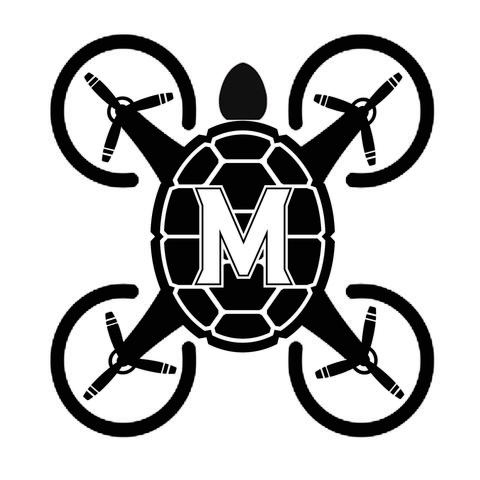 AMAV team logo with a drone in the shape of a University of Maryland terrapin