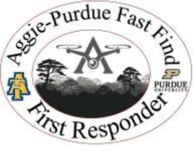 Team Aggie UAS Triple Challenge logo that reads "Aggie-Purdue Fast Find First Responder"