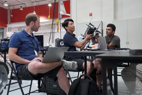 Image of three team members from EpiSci at the NIST PSCR 2021 First Responder UAS 3.2: LifeLink Stage 3 Live Demonstration