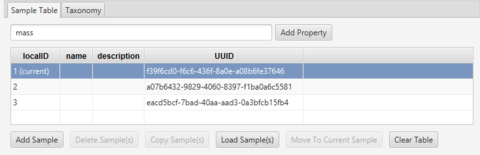 Sample Table, NICE software