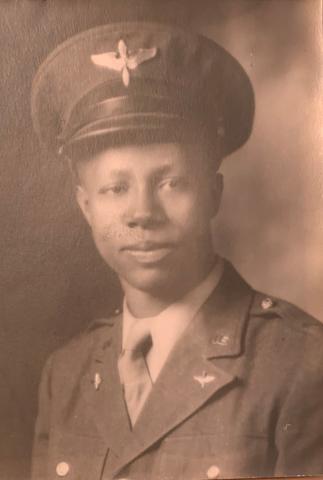 James E. Fearn poses in his military uniform in the 1940s