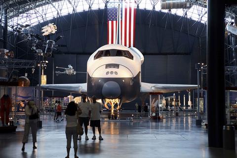 CHANTILLY, VIRGINIA - AUGUST 15: Space Shuttle Enterprise at the National Air and Space Museum's Steven F. Udvar-Hazy Center. Taken August 15, 2007 in Chantilly, Virginia