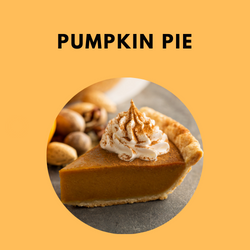 photo of pumpkin pie with whipped cream in orange block