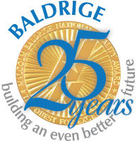 Baldrige 25 years Building an even better future logo