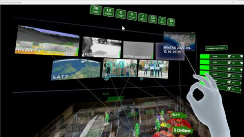 Videowall image from HeadwallVR, participant in NIST PSCR CommanDING Tech Challenge