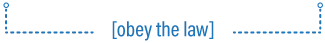 Obey the law icon with dotted line