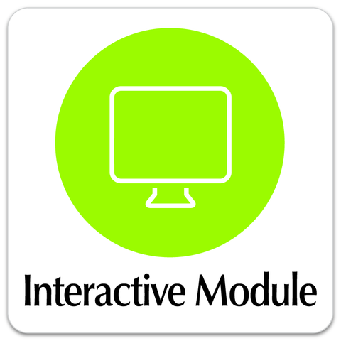 Interactive Module Icon showing an outline of a monitor.