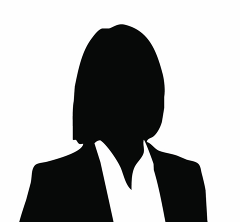 Female employee silhouette wearing suit